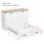 Grand lit escamotable style ferme avec station de charge, lit plateforme pliable avec grand tiroir de rangement pour chambre d'amis, petite chambre-133423709