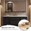 Meuble-lavabo autoportant en bois d'hévéa noir et blanc de 47,24 po avec miroir intelligent-981278428