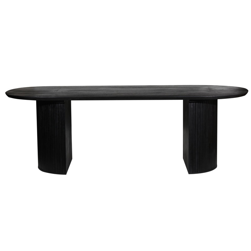 Coburg Black Solid Mango Wood Round Dining Table