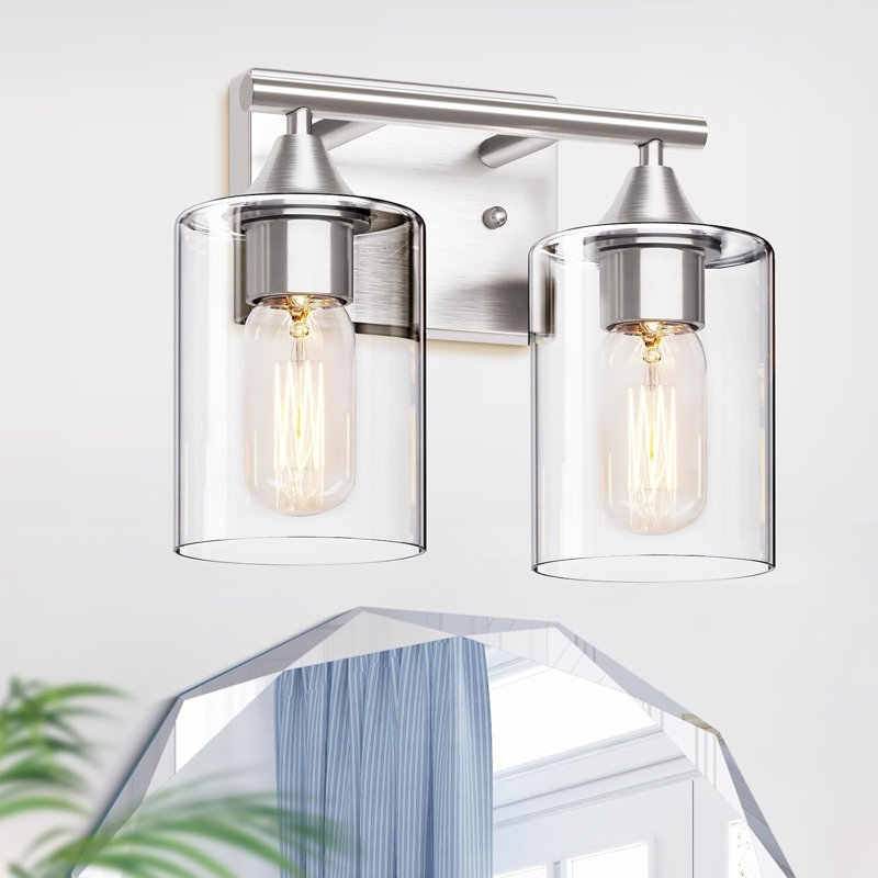 Modern Bathroom Vanity Light Fixture, 2-Light Wall Sconce For Mirror, Bedroom, Hallway, Durable Metal Construction With E26 Socket