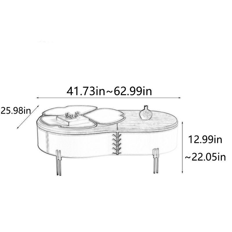 New style flower petals creative design tea table
