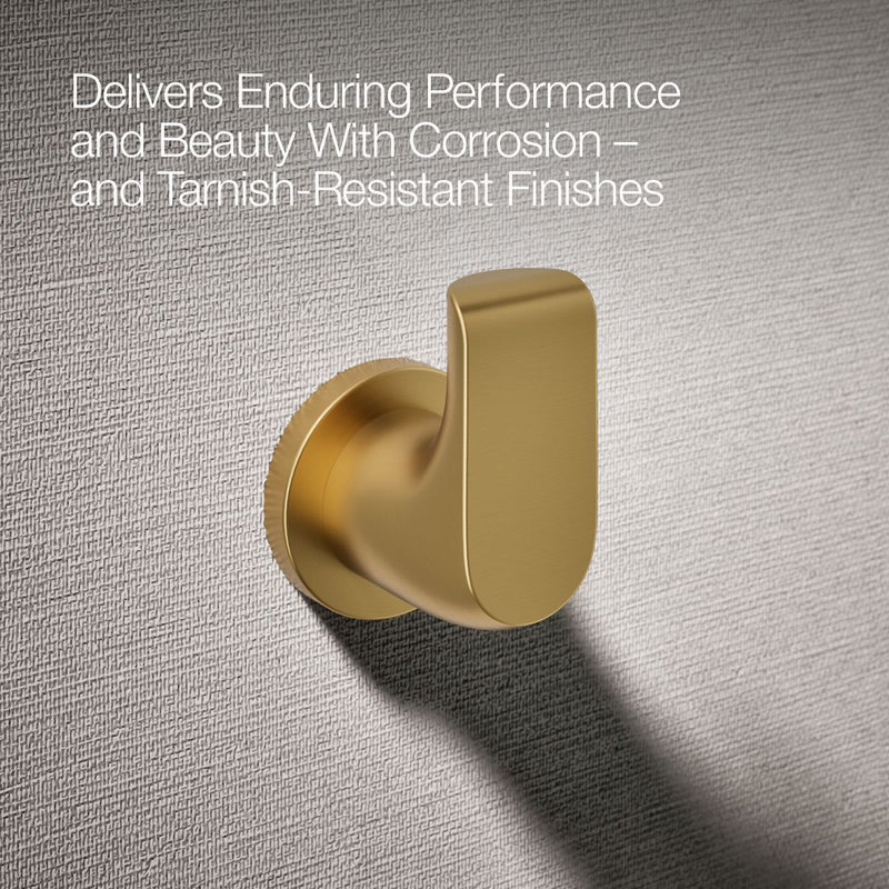 Avid® Robe Hook, Vibrant Brushed Moderne Brass