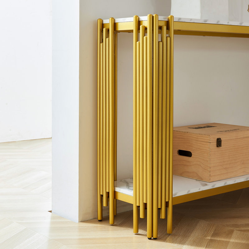 Console Table, Living Room Sofa Table, Gold