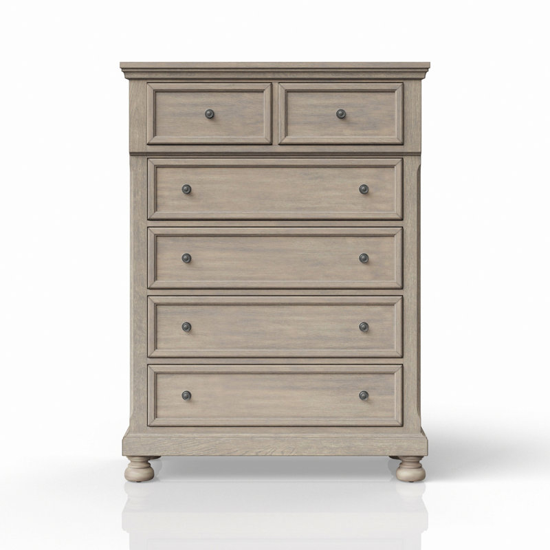 Commode 5 tiroirs, commode de style transitionnel pour la maison, commode de rangement pour l'espace de vie