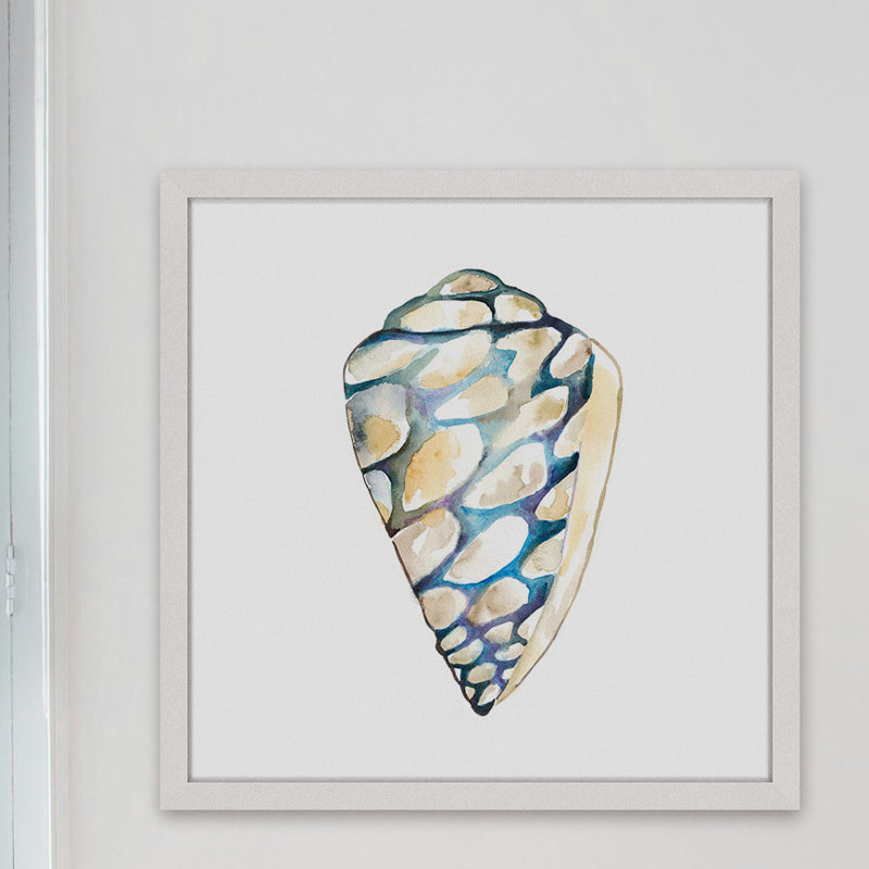«Aquarelle Shells III», reproduction encadrée, H 24 po x l 24 po x P 1,5 po