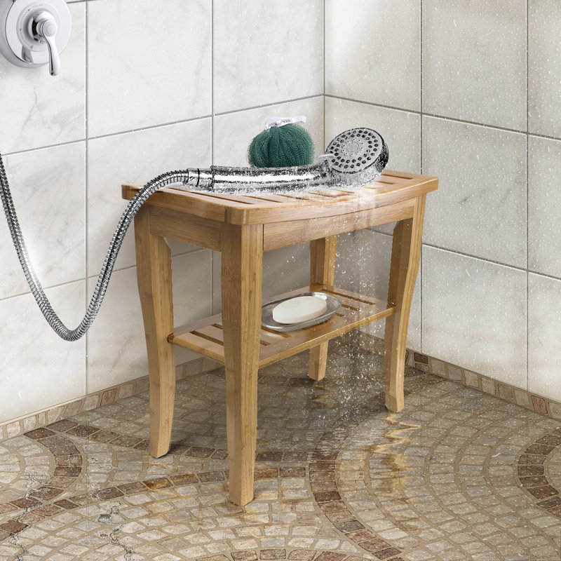 Banc de douche en bambou 19 po