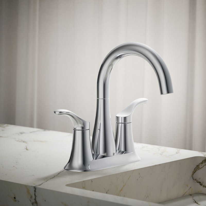 Simplice Centerset Bathroom Sink Faucet, Silver, 1 GPM