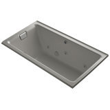 Tea-for-Two 66" x 36" Drop-In Whirlpool Bath with End Drain and Heater without Trim