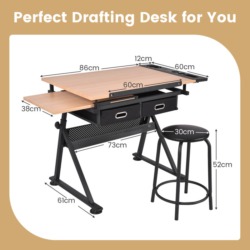 Laxford Adjustable Height Drafting Table