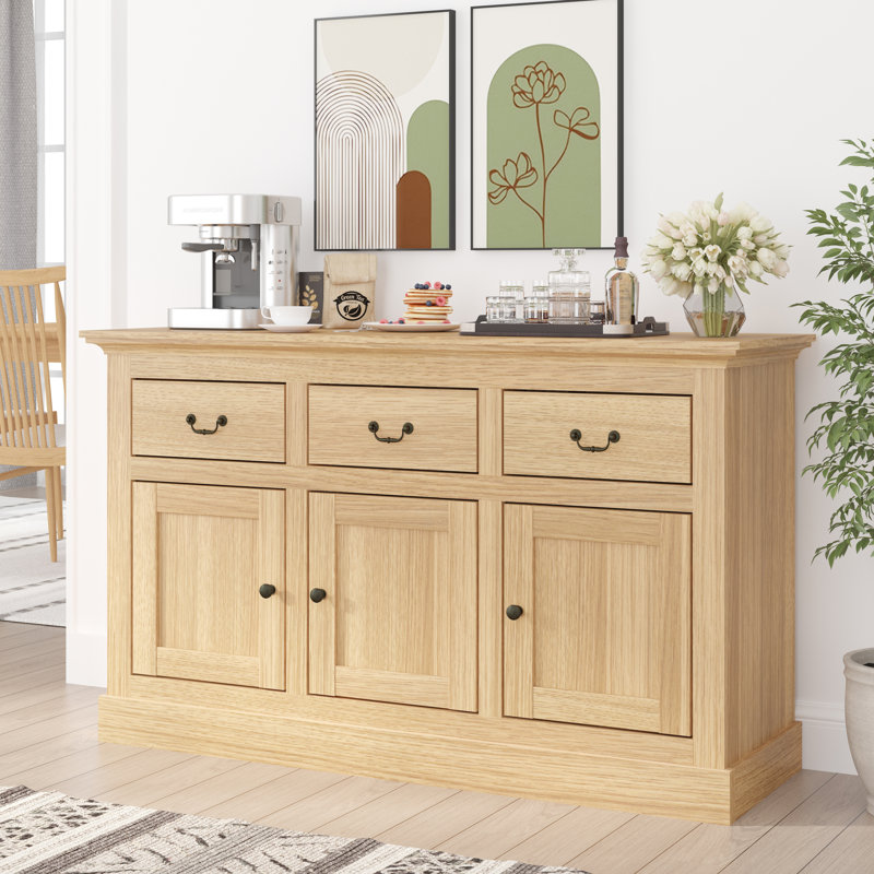 Ivison 47.4'' Wide Modern Sideboard Buffet with Adjustable Shelves, 3 Drawers