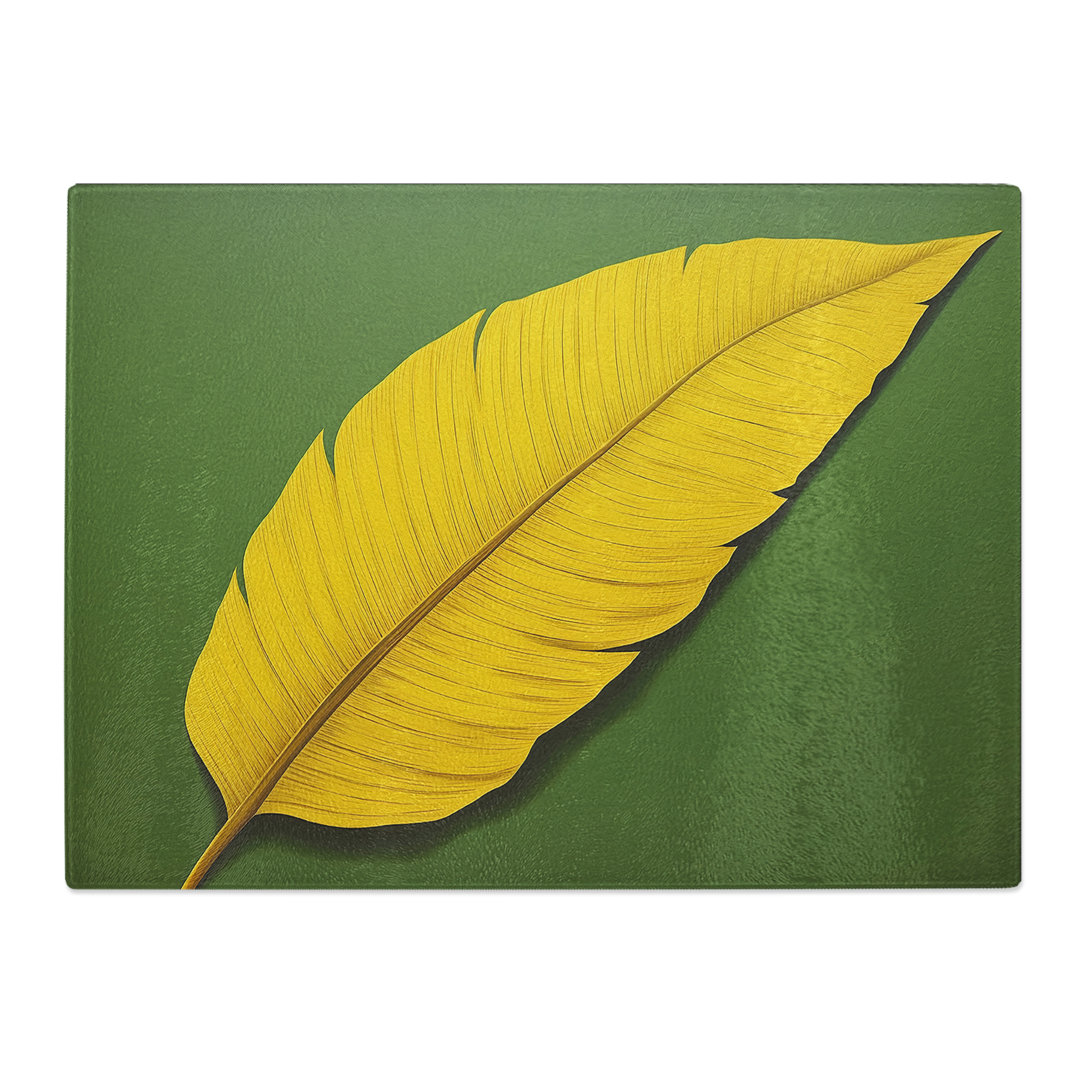 Tropical Leaf Minimalism No.6  Glass Chopping Board