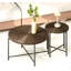 Ensemble de 2 tables basses et tables de bout - Panneau de fibres à densité moyenne imperméable avec housse en PVC-1899471254