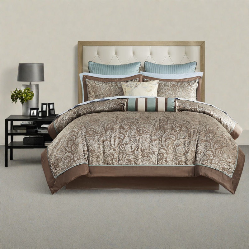 Complete Cal King Bedding Sets, Cotton Sheets, Modern Paisley Home Style