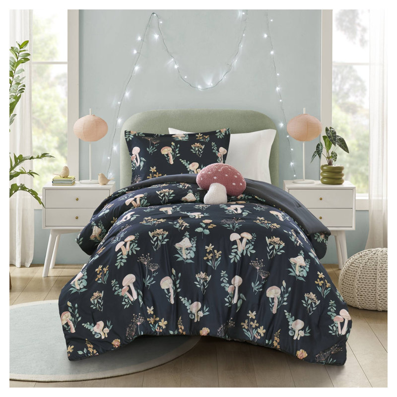 Ensemble d'édredon avec coussin décoratif 3 pièces Mushroom Garden