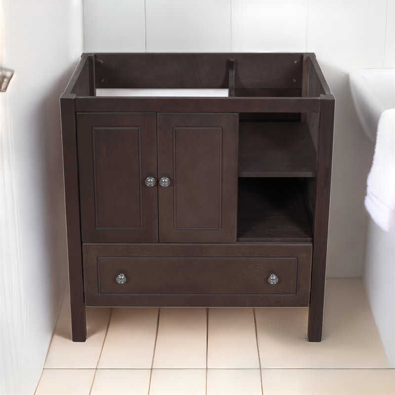 Base de meuble-lavabo simple 29,13 po seulement, Brun