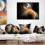  Coussin lombaire abstrait à motif de fractales flottantes