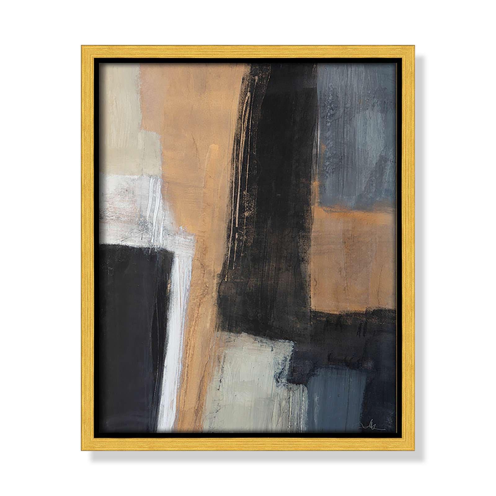 Calderon "Metallic Slate I" Print, 11.5" H x 9.5" W x 2" D, Gold
