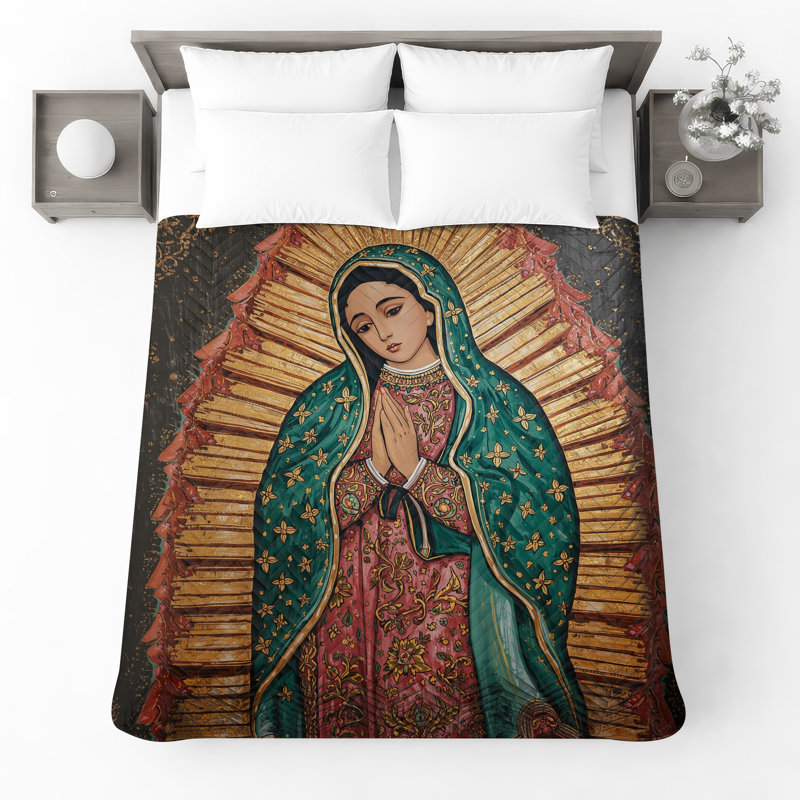 Couvre-lit matelassé d'art et iconographie religieuse toutes tailles, Très grand lit