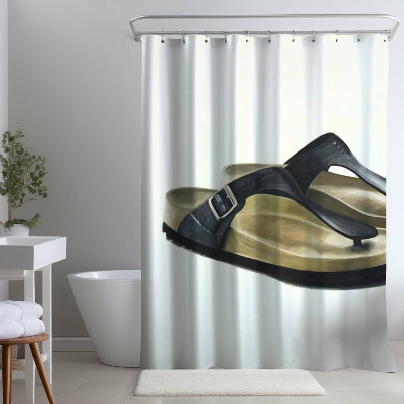 Shower Curtain FA41 – Polyester Shower Curtain, Dye Sublimation Print, 71" W × 74" L