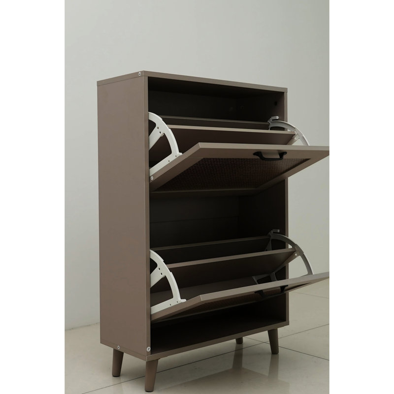 2 Entryway Shoe Storage - And Convenient, Holds Up To 12 Pairs, Easy Access, Antique Grey Engineered Wood, 9.2 In Width Rack Stable Spacious, Quick 23.03 Depth