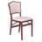 Stakmore French Upholstered Folding Chair, Cherry Frame with Blush Fabric