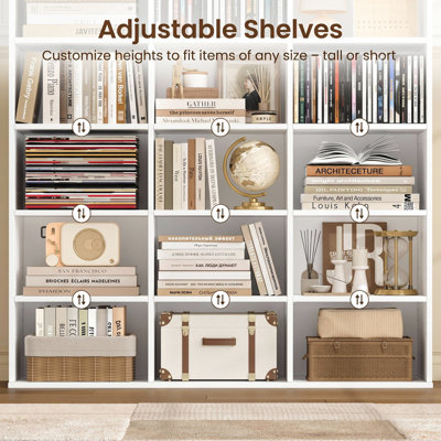 74.9" H x 40.5" W 6-Tier Wood Bookcase
