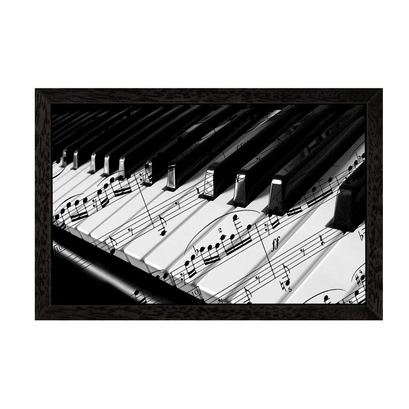 Piano - Floater Frame Print on Canvas, 66.04 cm H x 45.72 cm W, Black Framed
