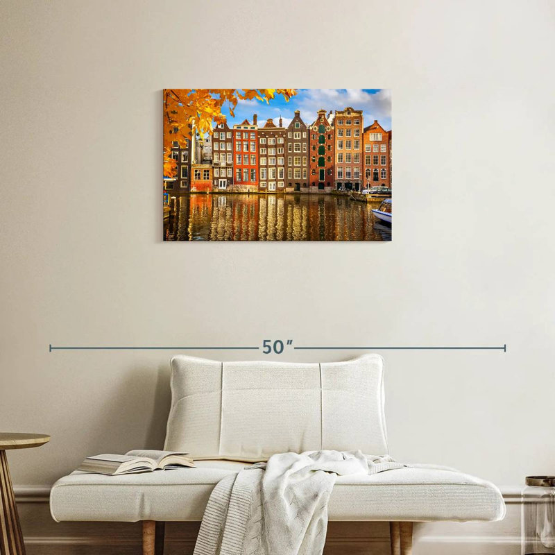Bâtiments de Sireci au canal Amsterdam, H 20 po x l 30 po