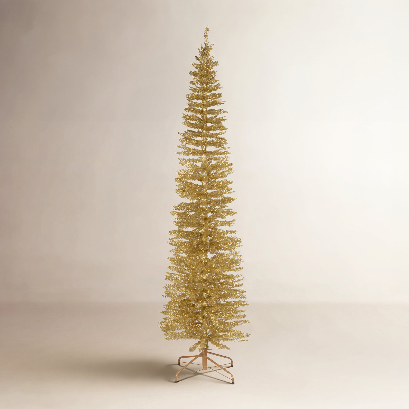 National Tree Company Champagne Gold Tinsel Tree, 7' H