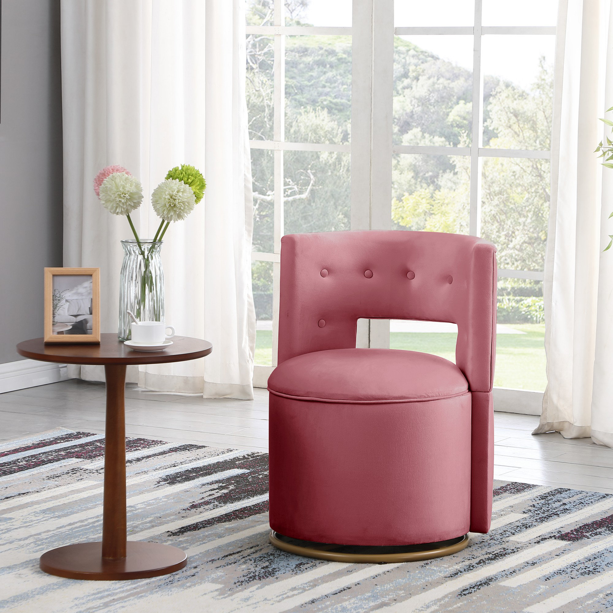 Mercer41 Jacklynn 360° Swivel Chair with Storage Function,accent chair,bedroom chair | Wayfair