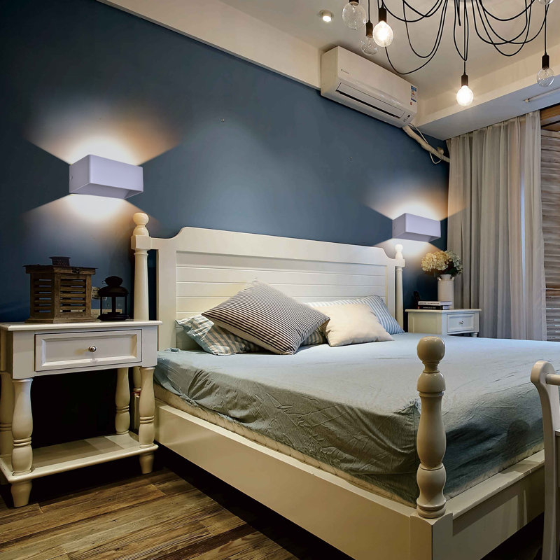 Grand ensemble de 2 lampes murales DEL grises L 4 po x l 8 po x H 4 po, Gris