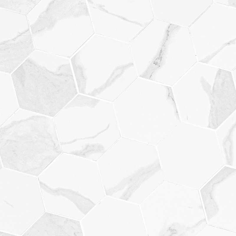 Ardena 12 in. x 12 in. Matte Porcelain Hexagon Stone Look Floor and Wall Tile, Silva