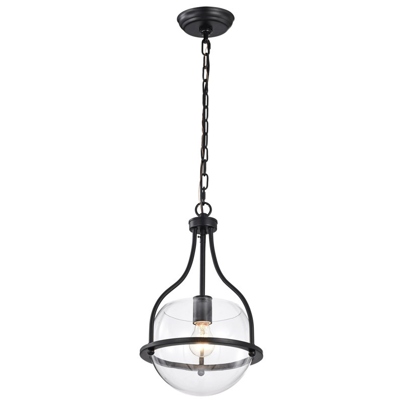 Luminaire suspendu bol 1 lumière Westway, Noir mat