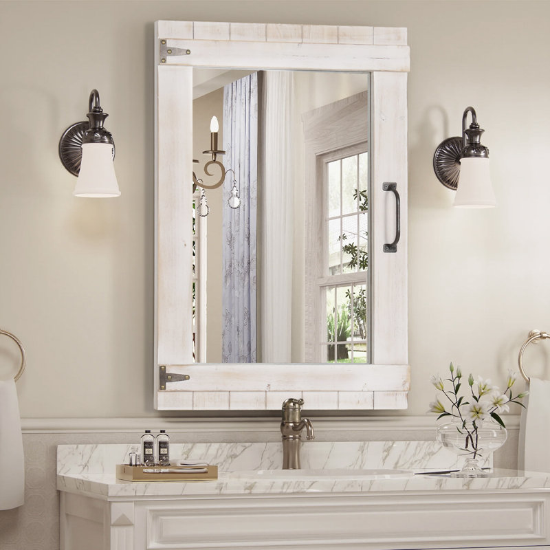 Décoration murale, miroir rectangulaire, décor rétro pour meuble-lavabo de chambre à coucher et de salle de bain, 32 po x 24 po