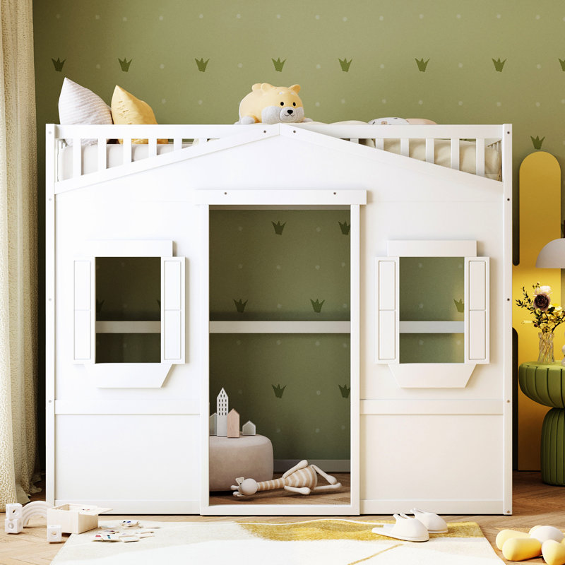 Full Size Loft Bed With In White - Crafted From Solid Wood Ensuring A Restful And Refreshing Sleep, Full, White