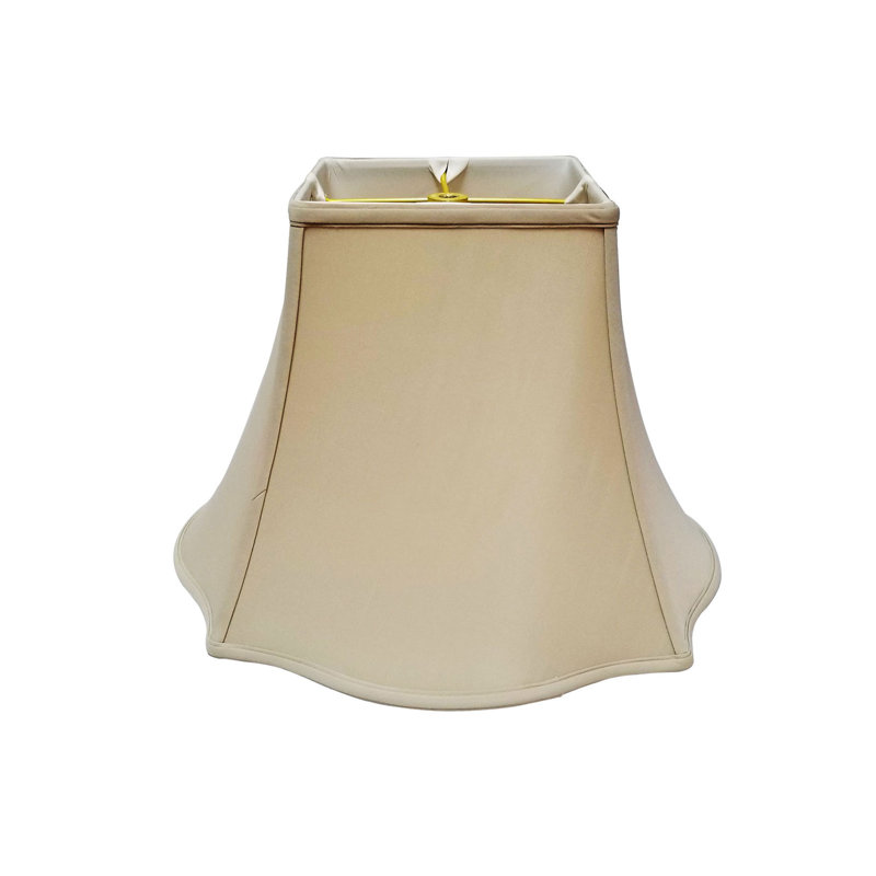 Abat-jour cloche en soie / shantung (araignée), Beige, H 11,5 po x l 14 po x P 6 po