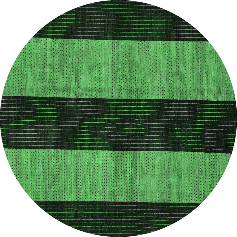 Washable Striped Indoor Rug, Round 4'