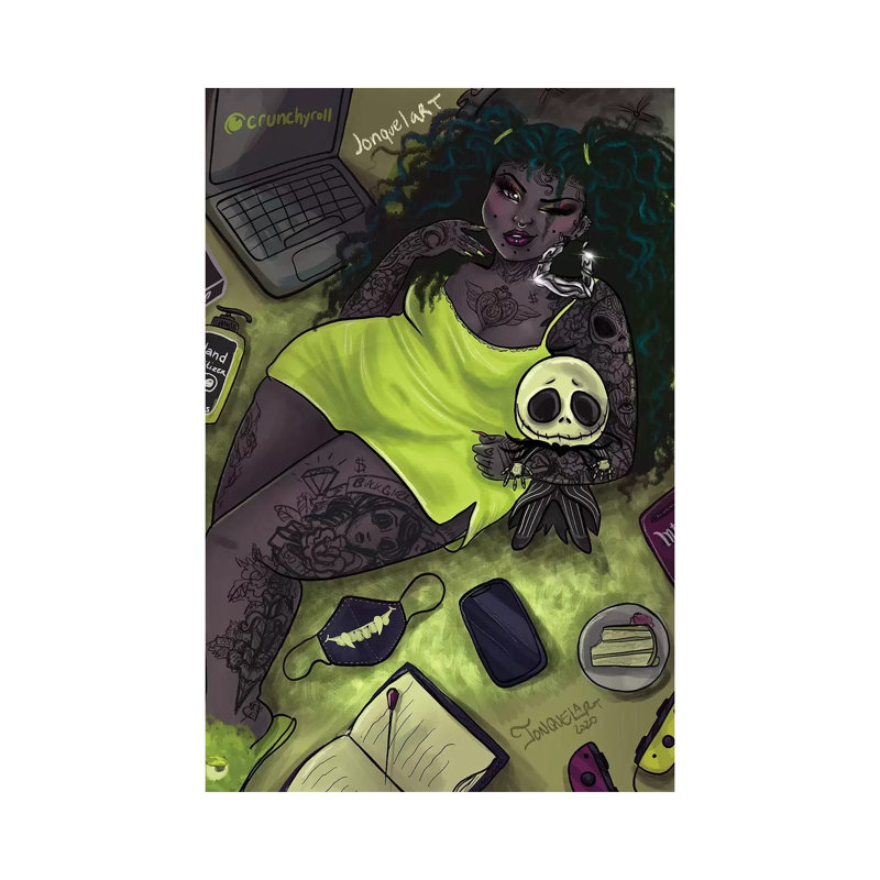 Quarantine Bae 4 - Impression sur toile tendue, H 18 po x l 12 po x 1,5 po