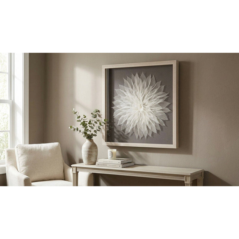 Magnolia Tree Leaves Blossom Shadow Box Wall Décor