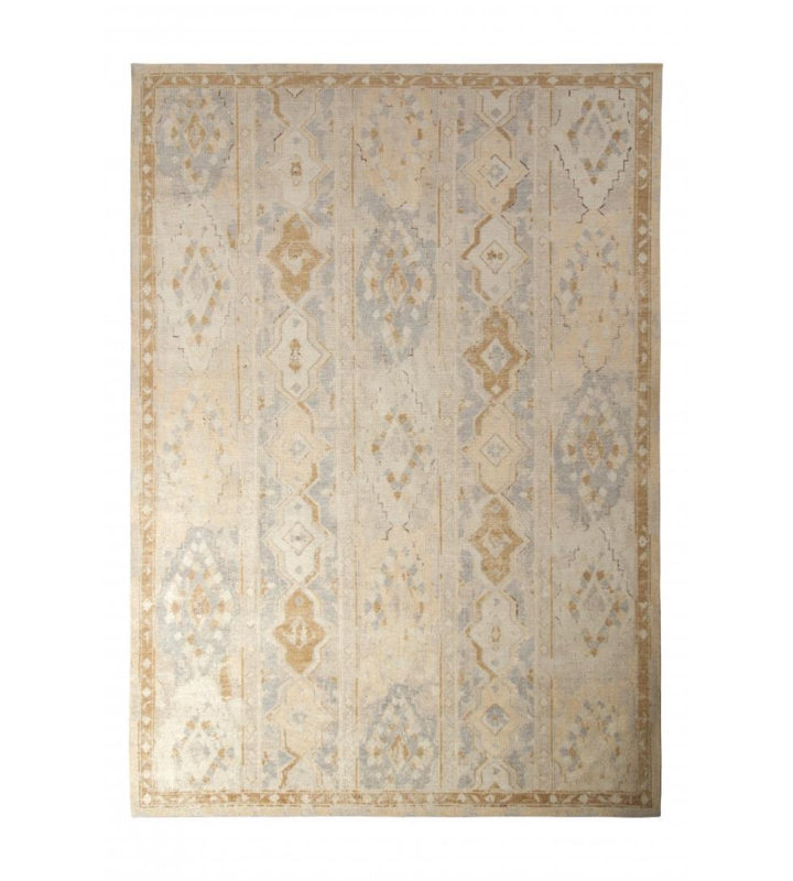Distressed Homage Handmade Kilim Wool Geometric Area Rug, Rectangle 9' x 12'