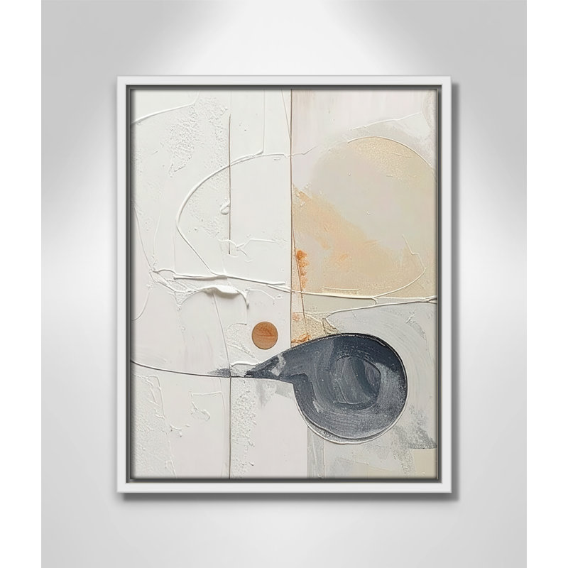 «Plastering III» par Alonza Saunders, Toile avec cadre, L 12,5 po x H 15,5 po, Flotteur blanc