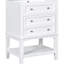 Meuble-lavabo 24 po avec lavabo, structure en bois massif, meuble-lavabo moderne avec tiroir et tablette ouverte blanc