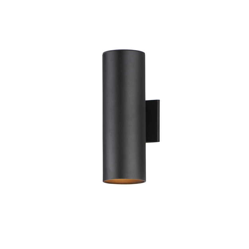 Applique murale d'extérieur en aluminium brossé H 6 po Barbara, Noir, H 15 po x l 5 po x P 6,25 po