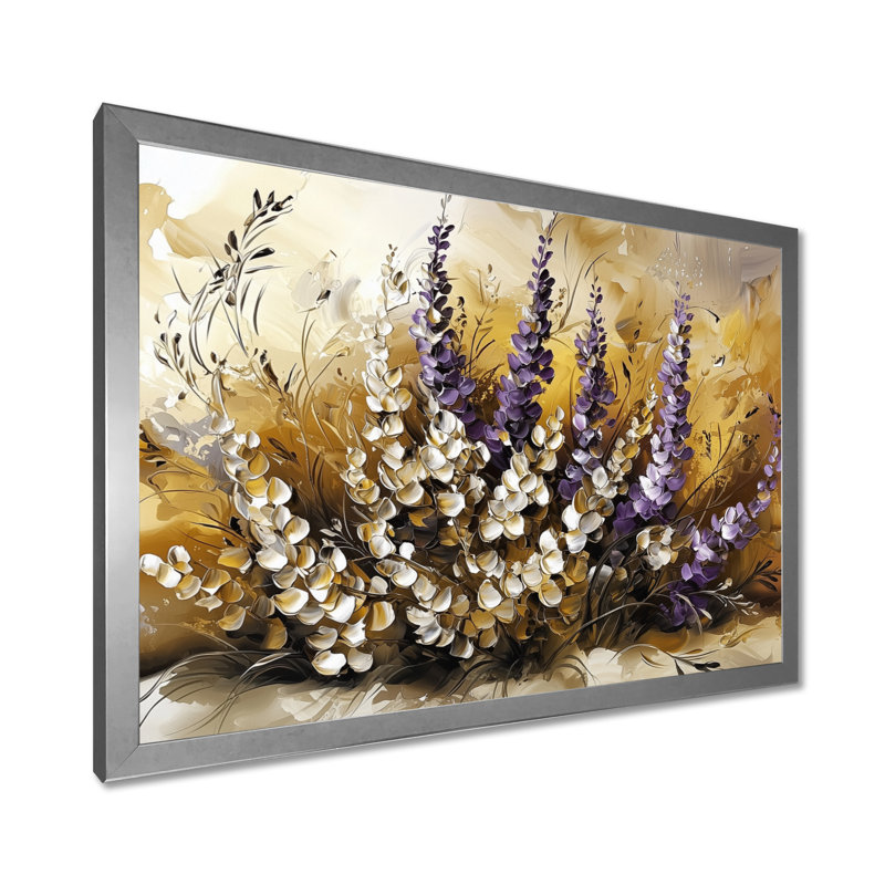 Jaak - Floral Canvas Art Print, Reproduction encadrée d'une seule photo, Argent, H 16 po x l 32 po