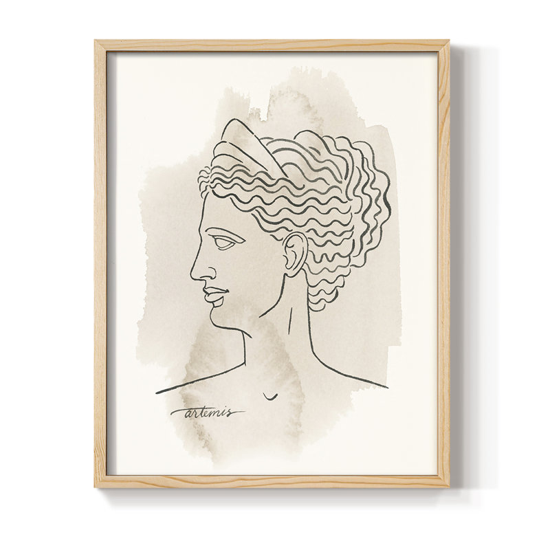 «Greek Busts VI», reproduction encadrée - bois massif, H 21 po x l 17 po