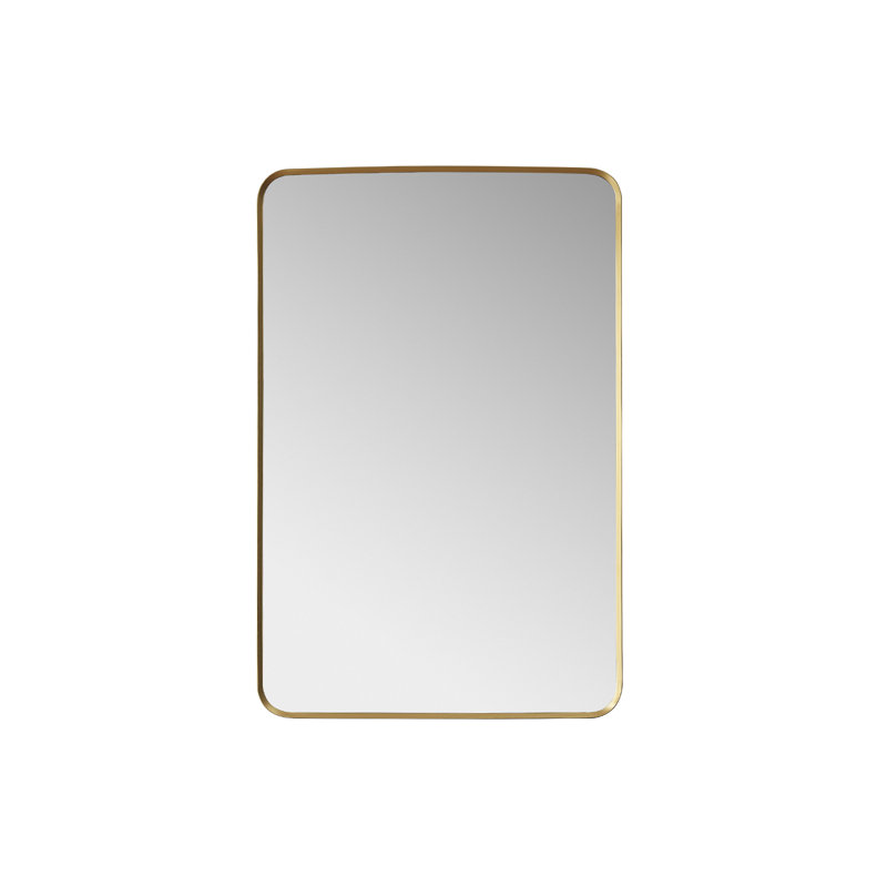 Markhai Aluminium Rectangle Mirror, Brushed Gold, 32" x 24"