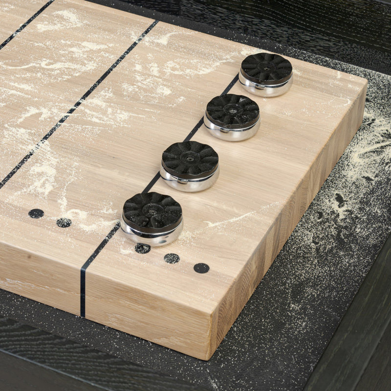 Small Shuffleboard Table-Ebonized Oak, Smoked Oak, 9ft