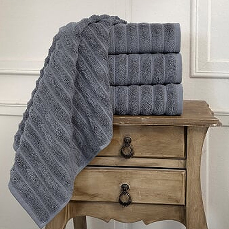 Ensemble de serviettes essuie-mains Fralick, 100% coton turc, séchage rapide , Gris