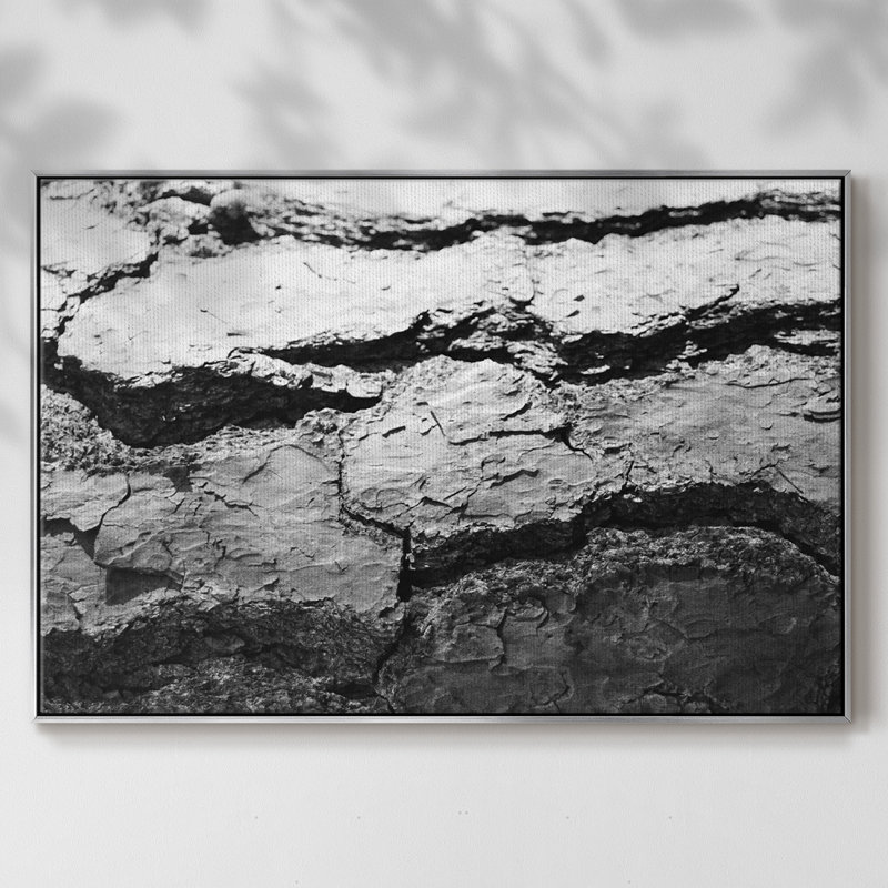 Found Textures IV - reproduction d'un seul cadre photo sur toile, H 17 po x l 25 po x P 2 po, Toile avec cadre argenté