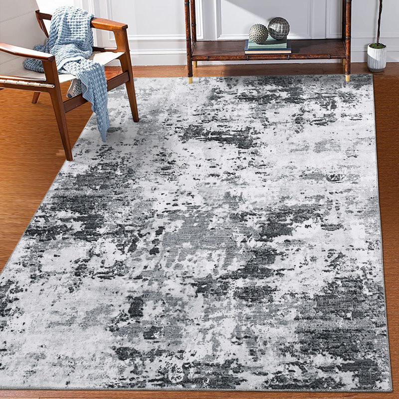Sylivia Washable Abstract Indoor Rug, Rectangle 5' x 7'